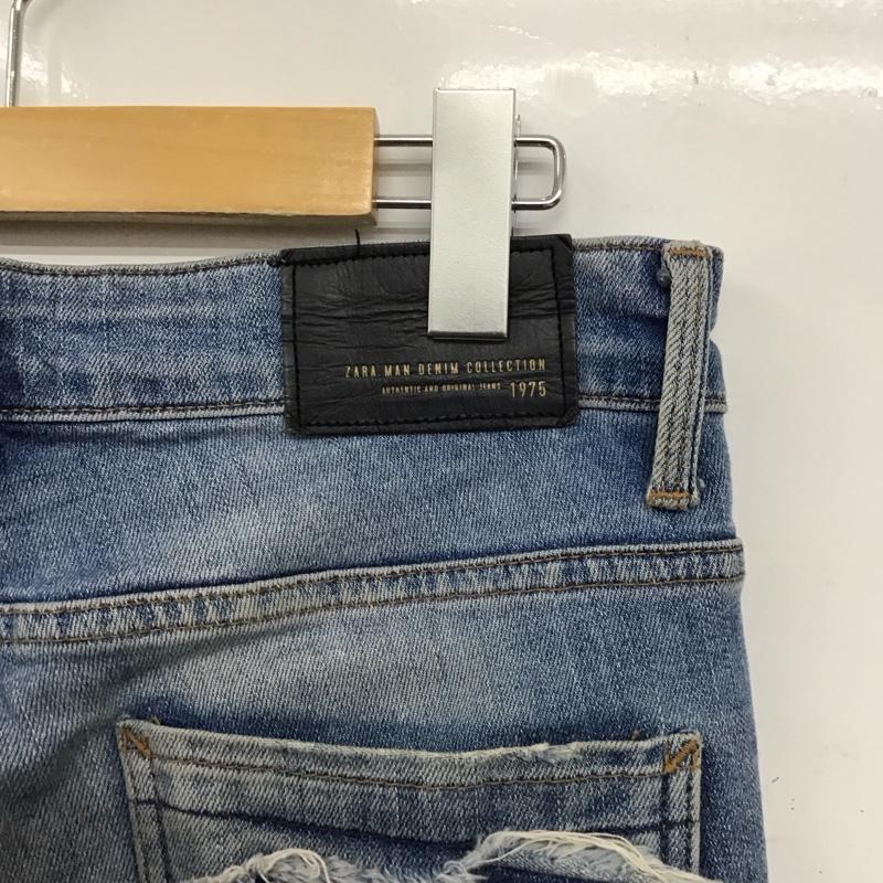 ザラメン ZARA MAN パンツ デニム、ジーンズ デニムパンツ スリムパンツ カジュアルパンツ ストレッチパンツ 38 ダメージ加工 インディゴ / インディゴ /  メンズ USED 古着 中古 10149710