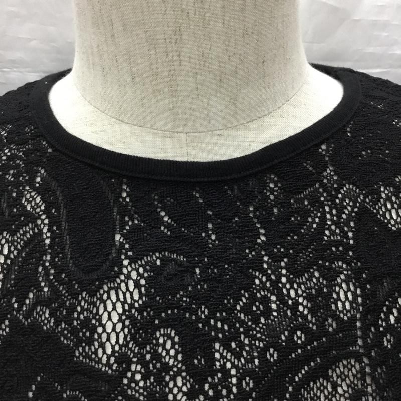 ハレ HARE カットソー 半袖 半袖カットソー プリントTシャツ クルーネックカットソー シースルーカットソー FREE 総柄 黒 / ブラック /  メンズ USED 古着 中古 10120124