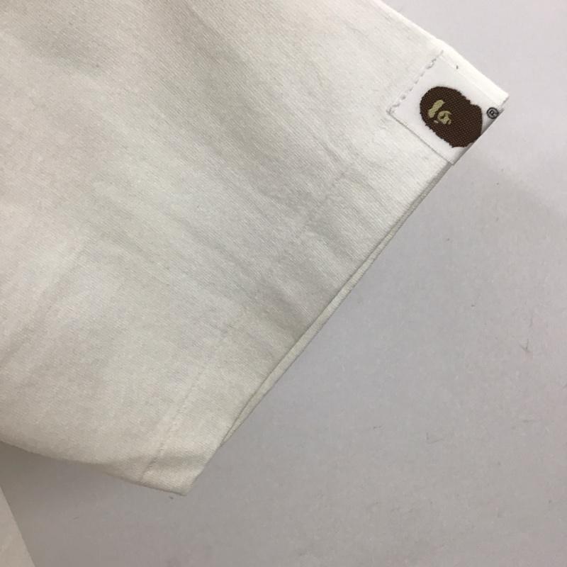 ベイプ BAPE Tシャツ 半袖 半袖カットソー プリントTシャツ クルーネックカットソー L ロゴ、文字 白 / ホワイト /  メンズ USED 古着 中古 10111946