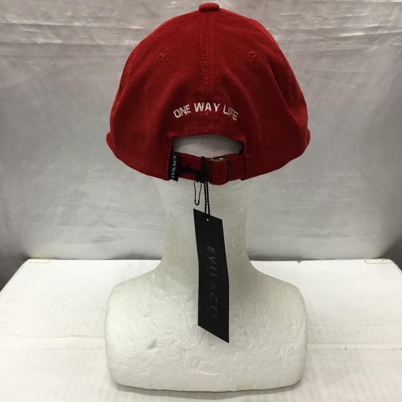 イーブルアクト EVILACT 帽子 キャップ EA24-ACT2-C02 CORDUROY-E CAP コーデュロイ タグ付き ワンポイント 赤 / レッド /  メンズ USED 古着 中古 10122444