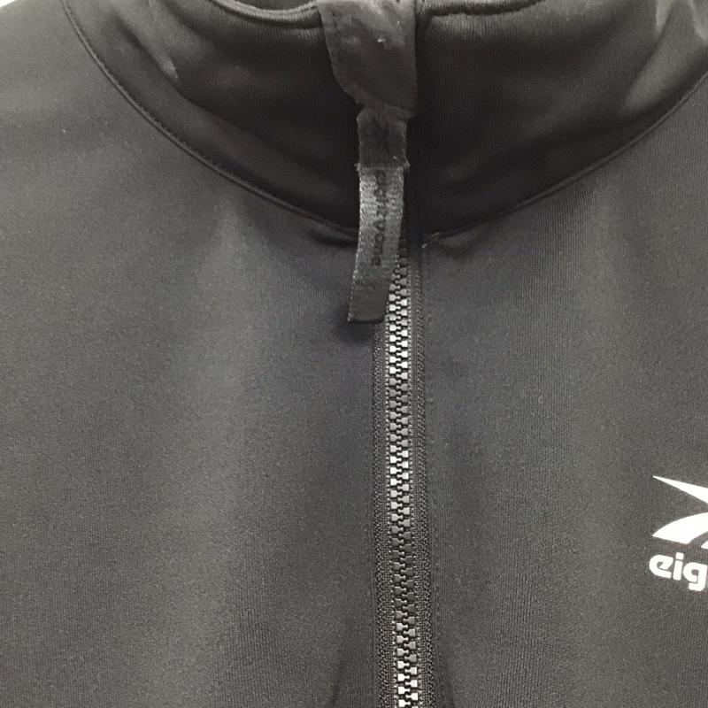 リーボック Reebok カットソー 長袖 長袖カットソー 無地カットソー ジップアップスタンドネック L ロゴ、文字 黒 / ブラック /  メンズ USED 古着 中古 10136830