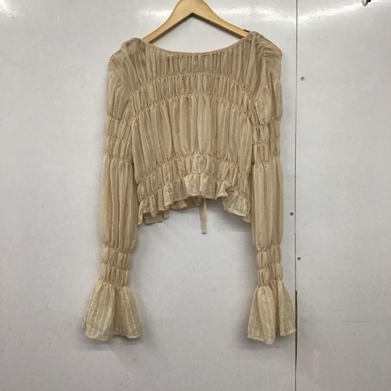 ダブルクローゼット w closet シャツ、ブラウス 長袖 長袖シャツ 無地シャツ ノーカラーシャツ シフォンシャツ FREE 無地 アイボリー / アイボリー /  レディース USED 古着 中古 10143803