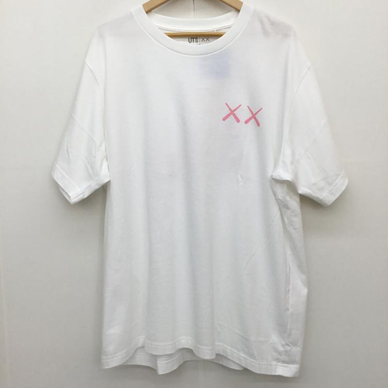 ユニクロ UNIQLO Tシャツ 半袖 KAWS カウズ XXL プリント 白 / ホワイト / X 桃 / ピンク /  メンズ USED 古着 中古 10113098