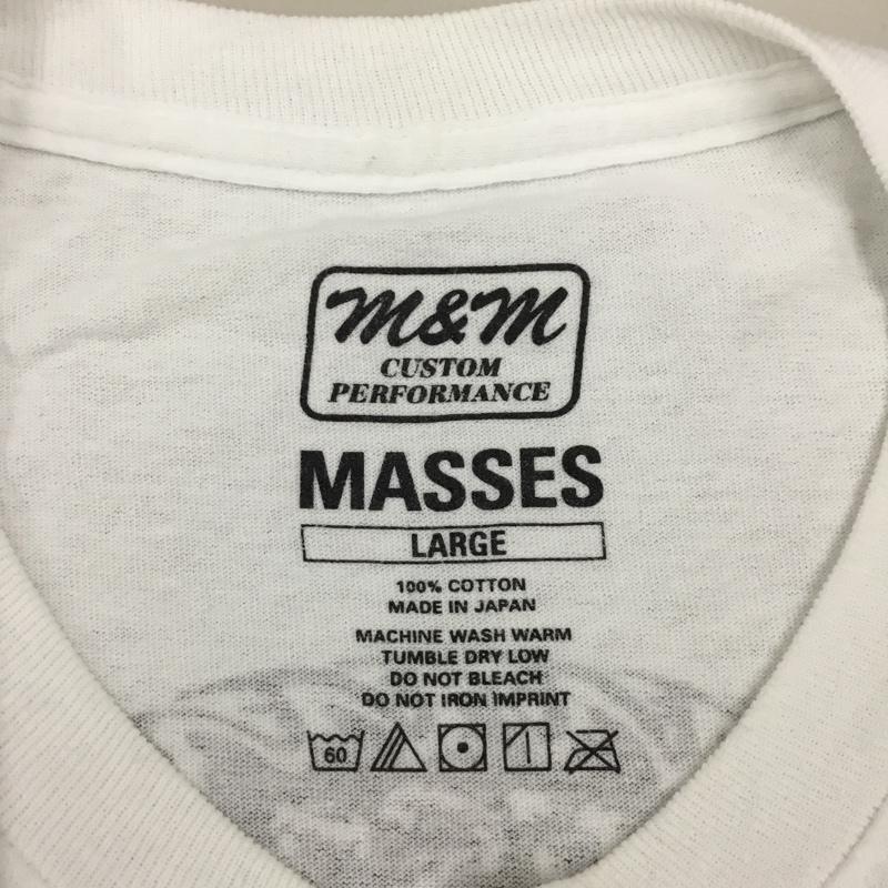 マシス MASSES カットソー 長袖 m&m コラボ 長袖カットソー プリントTシャツ L プリント 白 / ホワイト /  メンズ USED 古着 中古 10114877