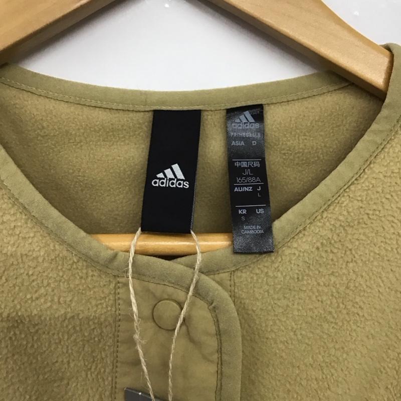 アディダス adidas ジャケット、上着 ジャンパー、ブルゾン フリースジャケット フロントボタン アウター ノーカラージャケット L 無地 マルチカラー / マルチカラー /  メンズ USED 古着 中古 10144792