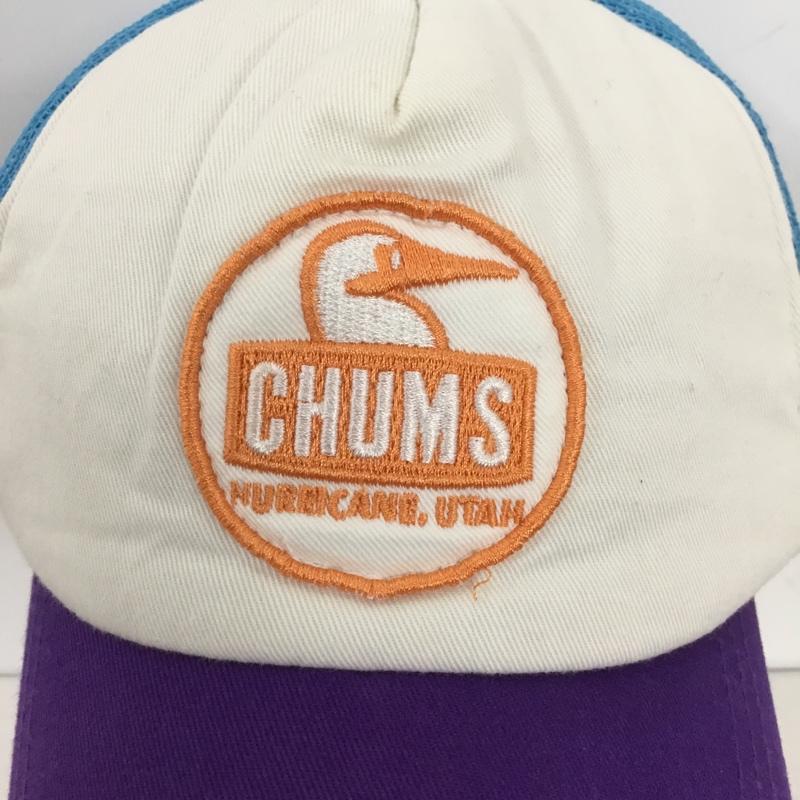 チャムス CHUMS 帽子 キャップ CH05-1016 Booby Face Mesh Cap メッシュキャップ FREE ロゴ、文字 青 / ブルー / X 白 / ホワイト / X 橙 / オレンジ / X 紫 / パープル /  メンズ USED 古着 中古 10134771