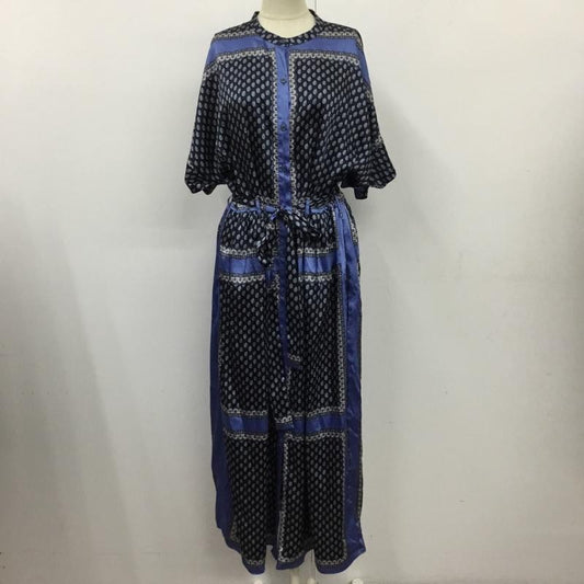 ザラ ZARA ワンピース ロングスカート 半袖ロングワンピース フレアスカート 切り替えワンピース L 総柄 マルチカラー / マルチカラー /  レディース USED 古着 中古 10115795