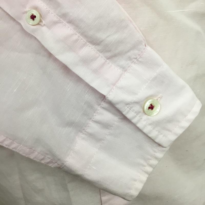 バーバリーブラックレーベル BURBERRY BLACK LABEL シャツ、ブラウス 長袖 D1M22-721-12 コットン リネン 2 ワンポイント 桃 / ピンク /  メンズ USED 古着 中古 10119752