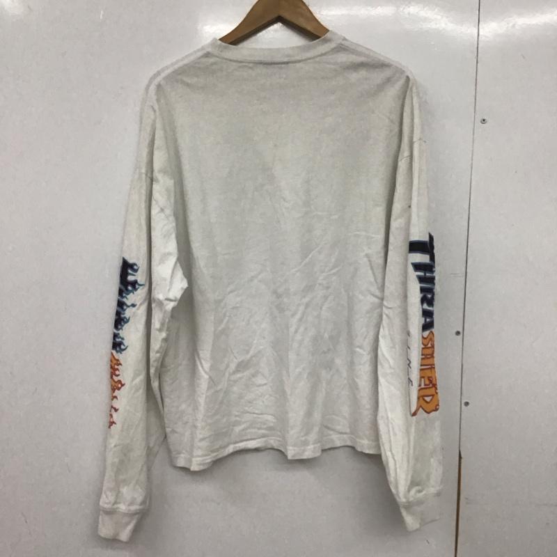 スラッシャー THRASHER カットソー 長袖 長袖カットソー プリントカットソー クルーネック M ロゴ、文字 白 / ホワイト /  メンズ USED 古着 中古 10146979