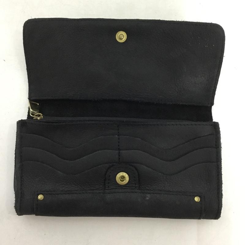 トレ TRES 財布 長財布 スタッズ 無地 黒 / ブラック /  レディース USED 古着 中古 10150710