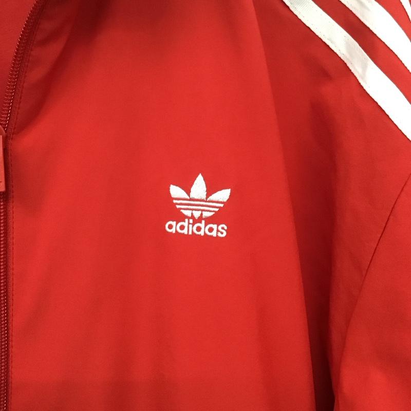 アディダス adidas ジャケット、上着 ジャンパー、ブルゾン iv9336 ジャケット ジャージ ジップアップ M ロゴ、文字 赤 / レッド /  メンズ USED 古着 中古 10143229