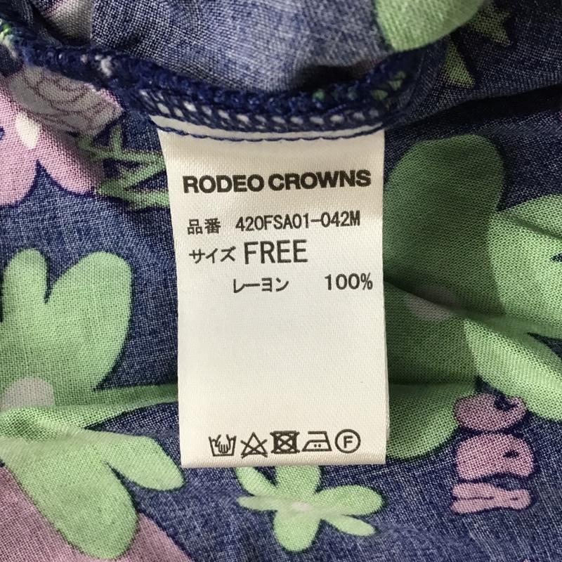 ロデオクラウンズ Rodeo Crowns シャツ、ブラウス 半袖 420fsa01-042m MATTFLOWERシャツ 半袖シャツ アロハシャツ プリントシャツ FREE プリント 紺 / ネイビー /  レディース USED 古着 中古 10105922