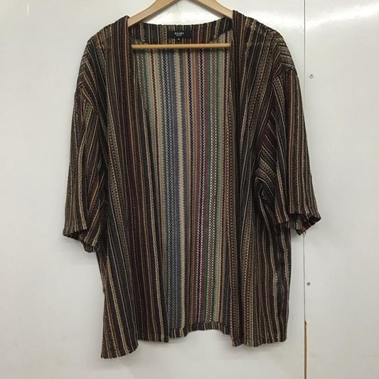 ビームス ハート BEAMS HEART カーディガン 半袖 半袖カーディガン 前開き 薄手 XL ストライプ マルチカラー / マルチカラー /  メンズ USED 古着 中古 10140712