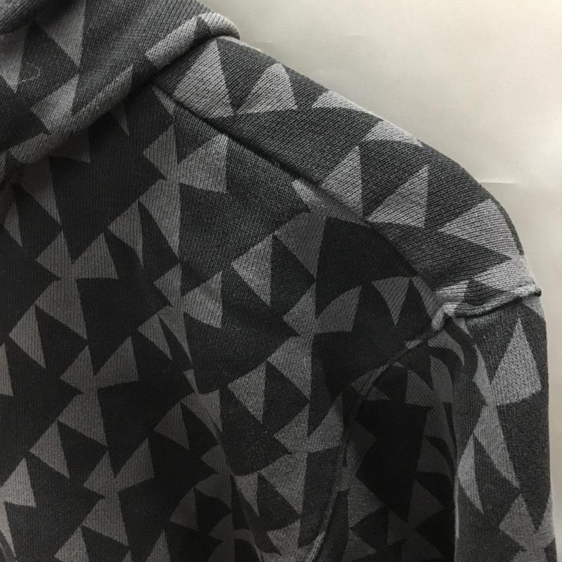 アディダス adidas パーカー 長袖 ジップパーカー XL 総柄 灰 / グレー / X 黒 / ブラック /  メンズ USED 古着 中古 10110686