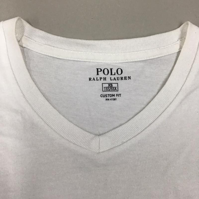 ポロラルフローレン POLO RALPH LAUREN Tシャツ 半袖 Vネック XS 無地 白 / ホワイト /  メンズ USED 古着 中古 10123404