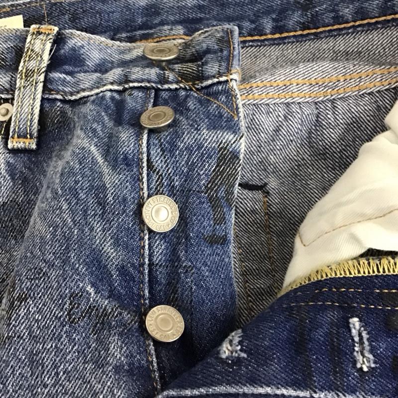 リーバイス Levi s パンツ デニム、ジーンズ 28インチ 総柄 水色 / ライトブルー /  メンズ USED 古着 中古 10121900