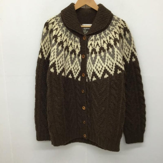 マックレガー McGREGOR カーディガン 長袖 M ノルディック柄 茶 / ブラウン /  レディース USED 古着 中古 10137716