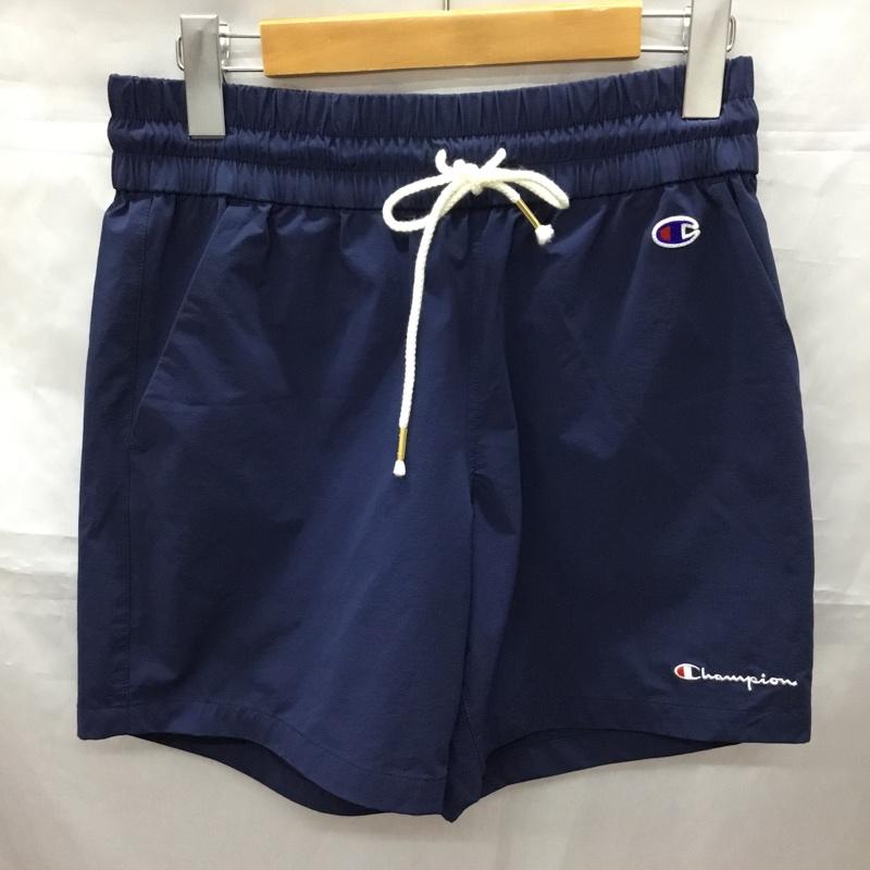 チャンピオン Champion パンツ ショートパンツ cw-ms505 クロスハーフパンツ ショートパンツ カジュアルパンツ M ロゴ、文字 紺 / ネイビー /  レディース USED 古着 中古 10113324