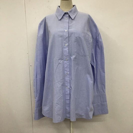 ザラ ZARA シャツ、ブラウス 長袖 L 無地 青 / ブルー /  レディース USED 古着 中古 10122104