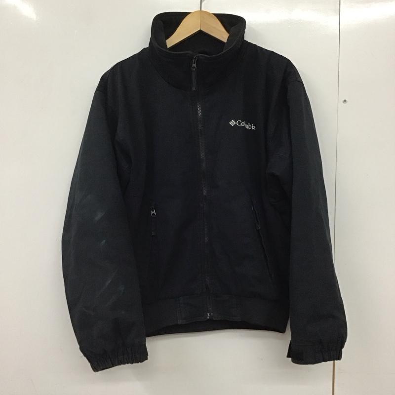 コロンビア Columbia ジャケット、上着 ジャケット、ブレザー ジップアップジャケット アウター スタンドネック S ロゴ、文字 黒 / ブラック /  メンズ USED 古着 中古 10130262