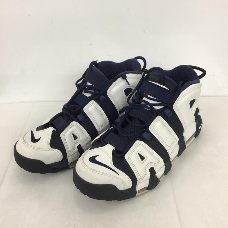ナイキ NIKE スニーカー スニーカー 414962-104 AIR MORE UPTEMPO 28cm 28.0cm ロゴ、文字 白 / ホワイト / X 紺 / ネイビー /  メンズ USED 古着 中古 10131667