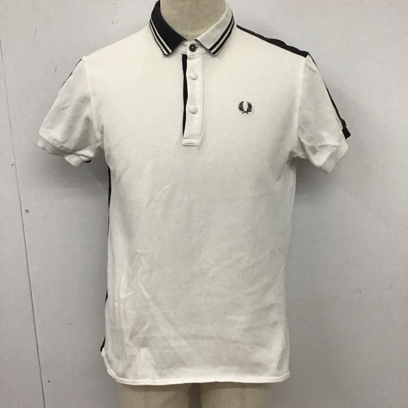 フレッドペリー FRED PERRY ポロシャツ 半袖 半袖ポロシャツ カラーシャツ 半袖カットソー L ロゴ、文字 白 / ホワイト /  メンズ USED 古着 中古 10123684