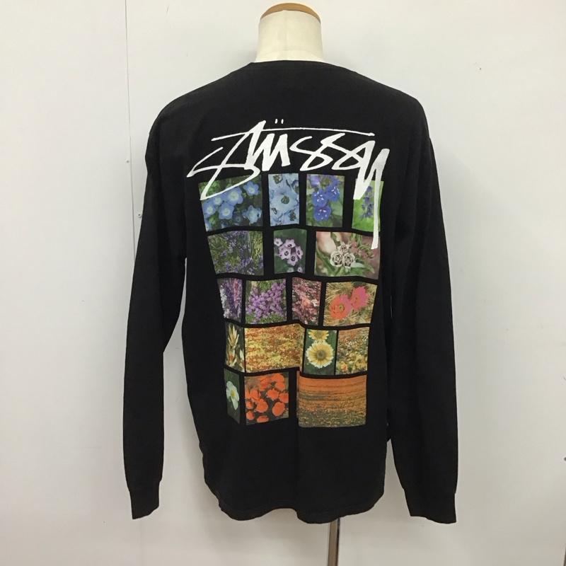 ステューシー STUSSY カットソー 長袖 長袖カットソー プリントカットソー クルーネック L プリント 黒 / ブラック /  メンズ USED 古着 中古 10126191