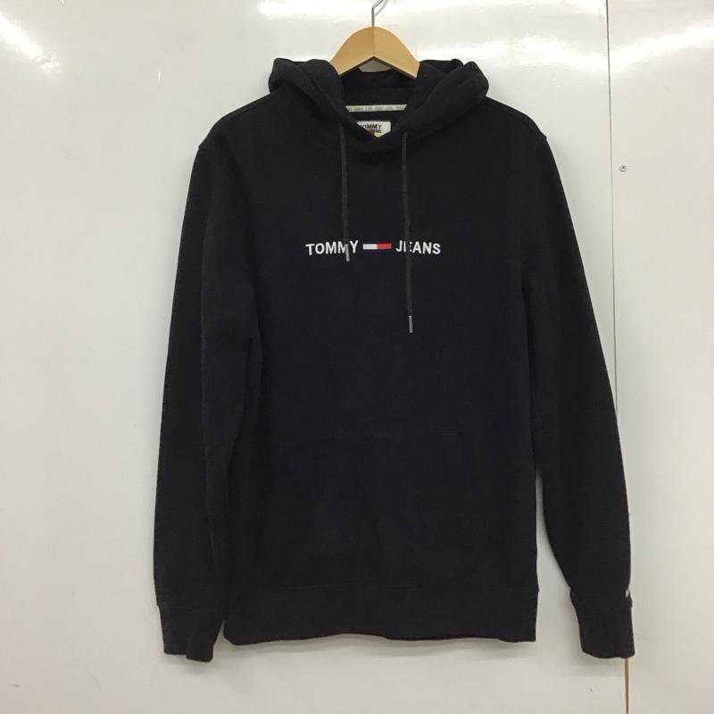 トミー ジーンズ TOMMY JEANS パーカー 長袖 長袖パーカー プルオーバーパーカー スウェット M ロゴ、文字 黒 / ブラック /  メンズ USED 古着 中古 10150868