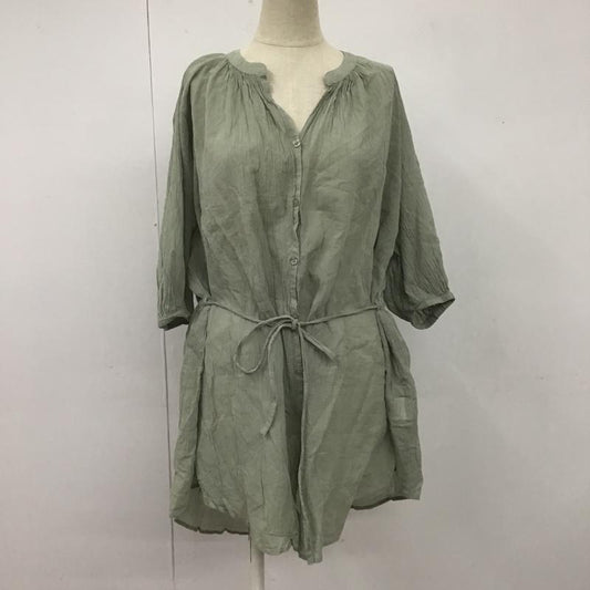 ローリーズファーム LOWRYS FARM シャツ、ブラウス 半袖 lf620131ad ブラウス 半袖カットソー 前開シャツ FREE 無地 薄緑 / ライトグリーン /  レディース USED 古着 中古 10105623