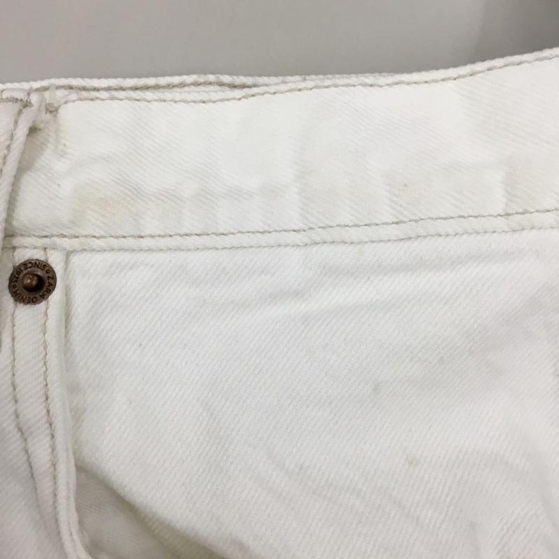 ザラ ZARA パンツ デニム、ジーンズ デニムパンツ ストレートパンツ ワイドパンツ カジュアルパンツ 切りっぱなし 44インチ 無地 白 / ホワイト /  メンズ USED 古着 中古 10120256