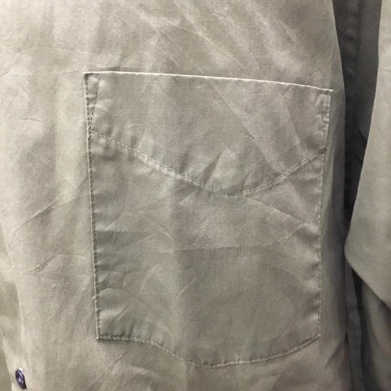 ウ゛ァンヒューゼン VANHEUSEN シャツ、ブラウス 長袖 XL 無地 カーキ / カーキ /  メンズ USED 古着 中古 10119841