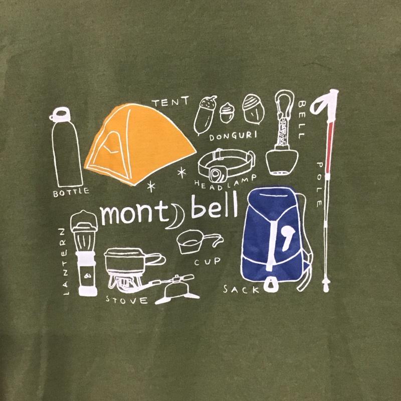 モンベル mont-bell Tシャツ 半袖 1114254 Tシャツ 半袖 WIC.T 山の道具 プリントTシャツ L ロゴ、文字 カーキ / カーキ /  メンズ USED 古着 中古 10135850