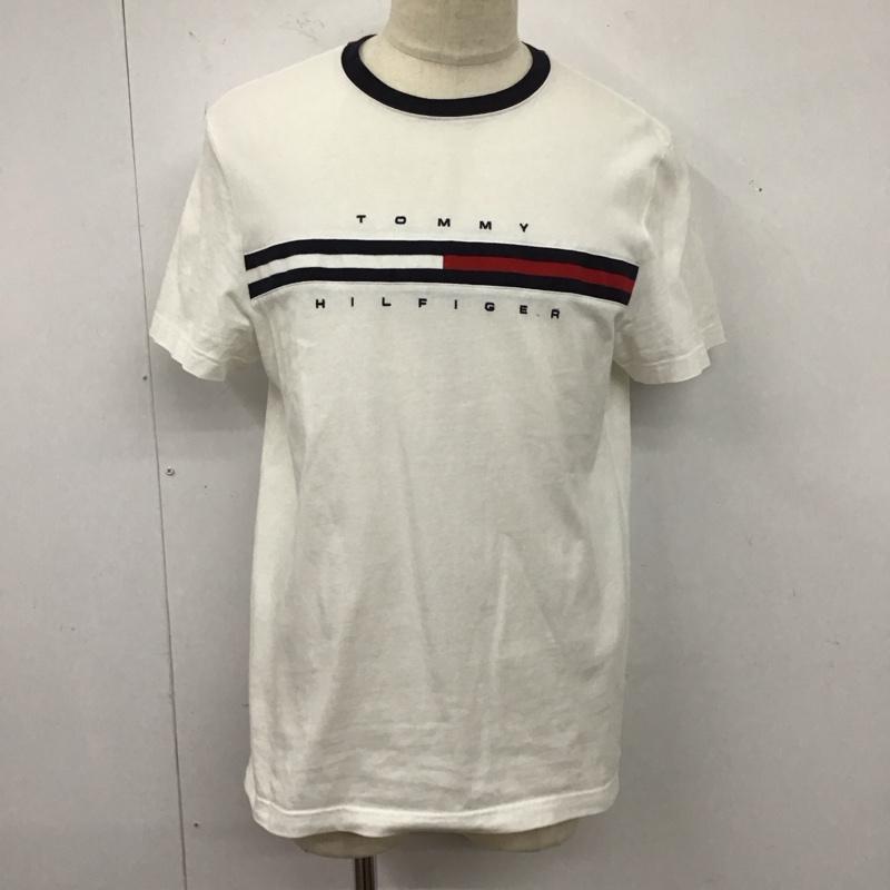 トミーヒルフィガー TOMMY HILFIGER Tシャツ 半袖 半袖カットソー プリントTシャツ クルーネックカットソー L ロゴ、文字 白 / ホワイト /  メンズ USED 古着 中古 10123775
