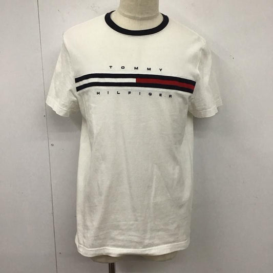 トミーヒルフィガー TOMMY HILFIGER Tシャツ 半袖 半袖カットソー プリントTシャツ クルーネックカットソー L ロゴ、文字 白 / ホワイト /  メンズ USED 古着 中古 10123775