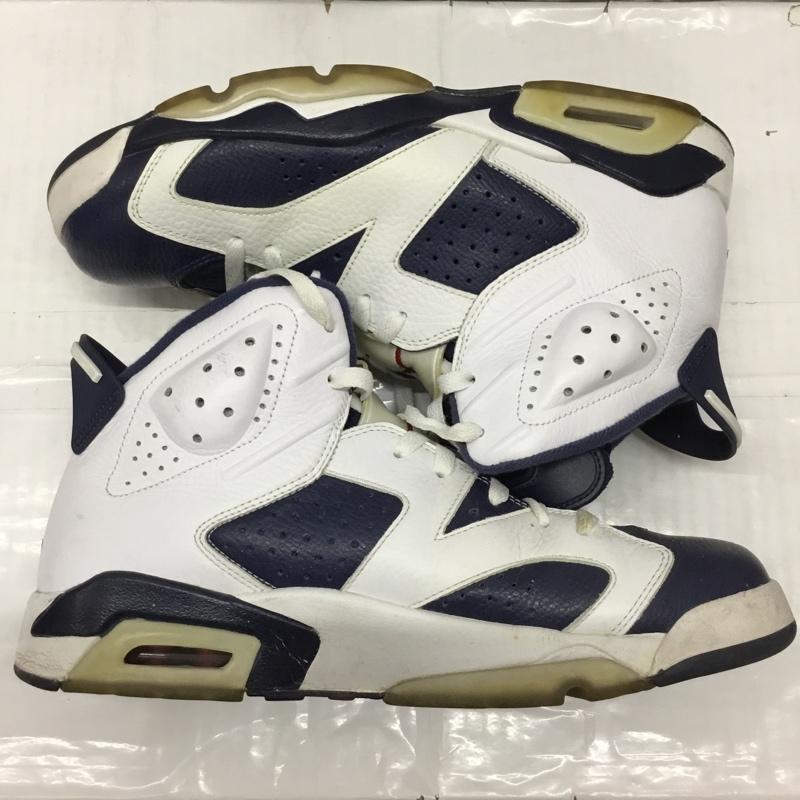 ナイキ NIKE スニーカー スニーカー 384664 130 AIR JORDAN 6 RETRO 28.5cm 箱有 28.5cm ワンポイント 白 / ホワイト / X 紺 / ネイビー /  メンズ USED 古着 中古 10112506