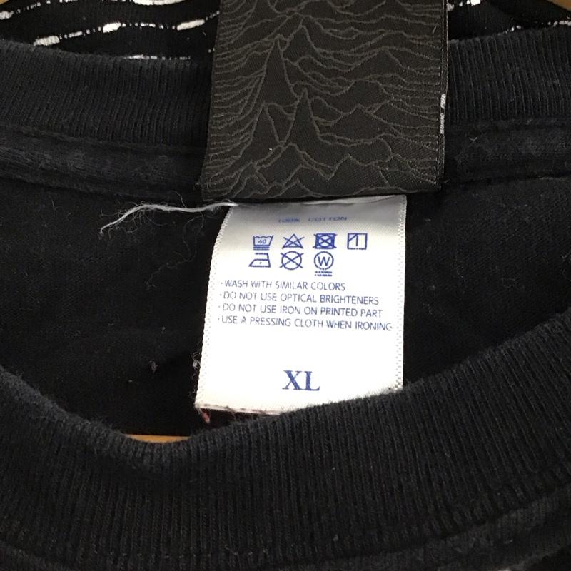 オールアラウンド ALLAROUND カットソー 長袖 長袖カットソー プリントカットソー クルーネック XL ロゴ、文字 黒 / ブラック /  メンズ USED 古着 中古 10137228
