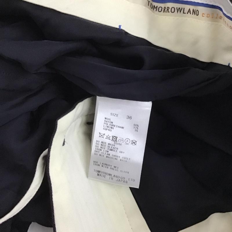 トゥモローランド TOMORROWLAND パンツ スラックス 13-04-60-04051 シガレットパンツ 36 無地 紺 / ネイビー /  レディース USED 古着 中古 10129152