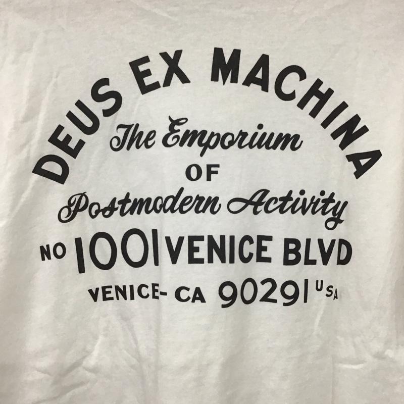 デウスエクスマキナ DEUS EX MACHINA Tシャツ 半袖 半袖カットソー プリントTシャツ クルーネックカットソー L ロゴ、文字 白 / ホワイト /  メンズ USED 古着 中古 10135911