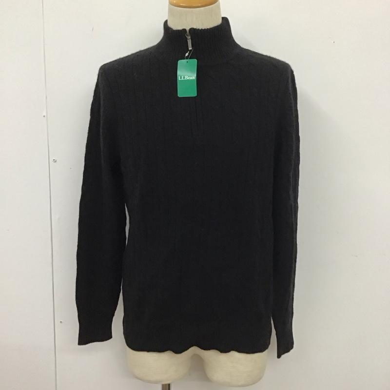 エルエルビーン L.L.Bean ニット、セーター 長袖 ハーフジップ S 無地 黒 / ブラック /  メンズ USED 古着 中古 10111724