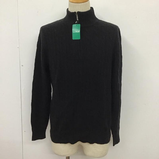 エルエルビーン L.L.Bean ニット、セーター 長袖 ハーフジップ S 無地 黒 / ブラック /  メンズ USED 古着 中古 10111724