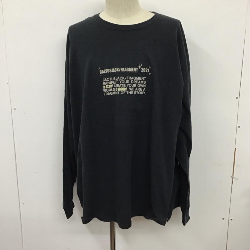 カクタスジャック Cactus Jack Tシャツ 長袖 ロンT クルーネック バックプリント FRAGMENT DESIGN XXL プリント 黒 / ブラック /  メンズ USED 古着 中古 10124960