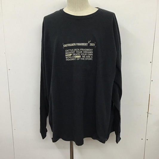 カクタスジャック Cactus Jack Tシャツ 長袖 ロンT クルーネック バックプリント FRAGMENT DESIGN XXL プリント 黒 / ブラック /  メンズ USED 古着 中古 10124960