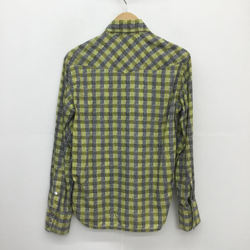 フラットヘッド The Flat Head シャツ、ブラウス 長袖 THE FLAT HEAD レーヨンウレタンチェックシャツ　CW-01W 38 チェック 黄 / イエロー / X 黒 / ブラック /  メンズ USED 古着 中古 10129219