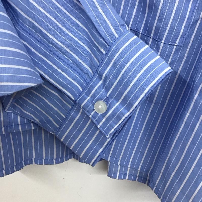 アズールバイマウジー AZUL BY MOUSSY シャツ、ブラウス 長袖 250HSG30-190C ショートキリカエシャツ FREE ストライプ 水色 / ライトブルー /  レディース USED 古着 中古 10133325