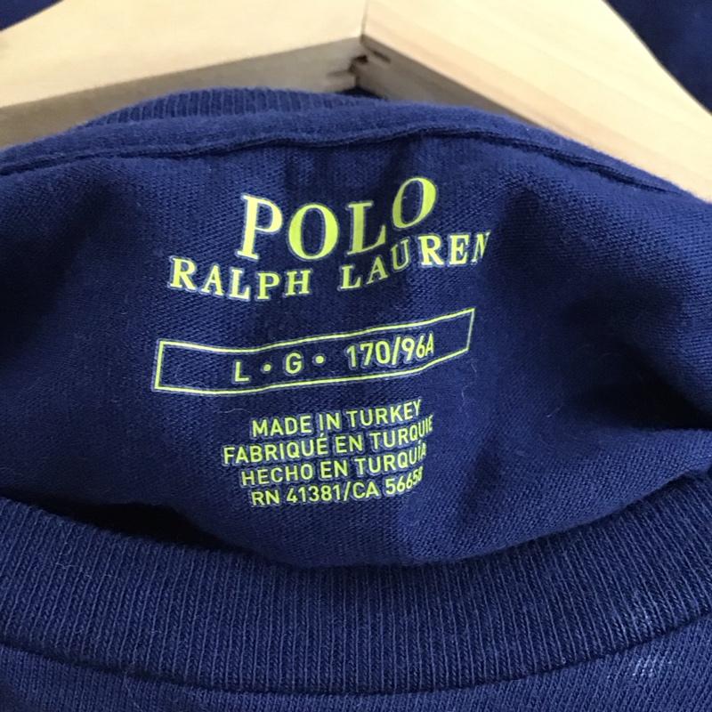 ポロラルフローレン POLO RALPH LAUREN Tシャツ 半袖 L ロゴ、文字 X プリント 紺 / ネイビー /  レディース USED 古着 中古 10150804