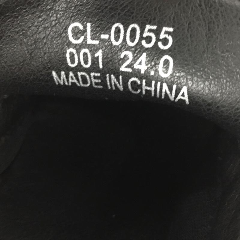 バイアシナガオジサン byあしながおじさん パンプス パンプス ローファー cloverleaf 24cm 24.0cm 無地 黒 / ブラック /  レディース USED 古着 中古 10140604