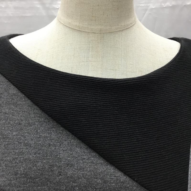 アルマーニエクスチェンジ ARMANI EXCHANGE ワンピース ひざ丈スカート 半袖 バックファスナー S 無地 黒 / ブラック / X 灰 / グレー /  レディース USED 古着 中古 10107336