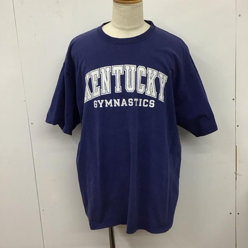 チャンピオン Champion Tシャツ 半袖 半袖カットソー プリントTシャツ クルーネックカットソー XXL ロゴ、文字 青 / ブルー /  メンズ USED 古着 中古 10125052