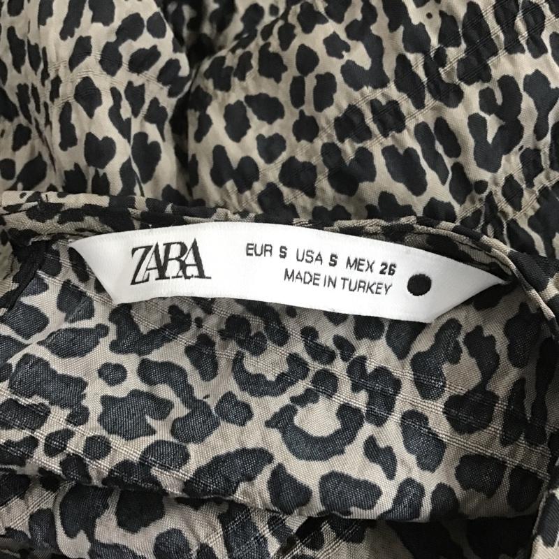 ザラ ZARA ワンピース ひざ丈スカート 5216 048 806 ティアードワンピース S ヒョウ柄・レオパード柄 黒 / ブラック / X ベージュ / ベージュ /  レディース USED 古着 中古 10107158