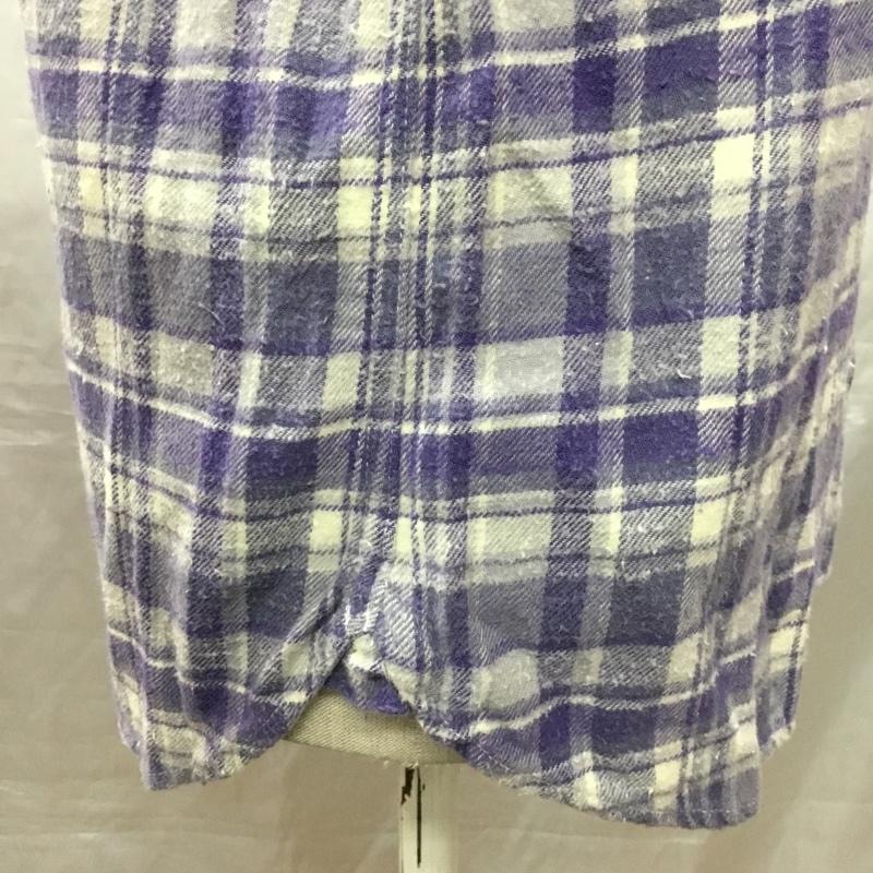 ロンハーマンヴィンテージ RonHerman VINTAGE シャツ、ブラウス 長袖 211070327-1079 胸ポケット コットン S チェック 白 / ホワイト / X 紫 / パープル /  レディース USED 古着 中古 10118741